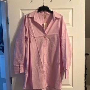 Cotton Button Down Shirt Dress